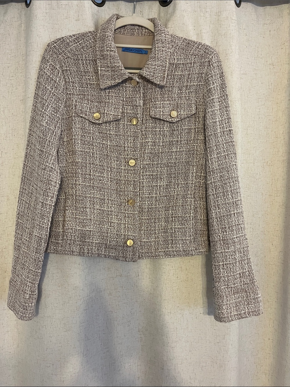 J.McLaughlin Women's Natural Colby Linen-Blend Jacket size S